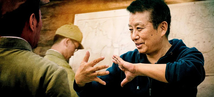 黄建新在《长津湖》拍摄现场。