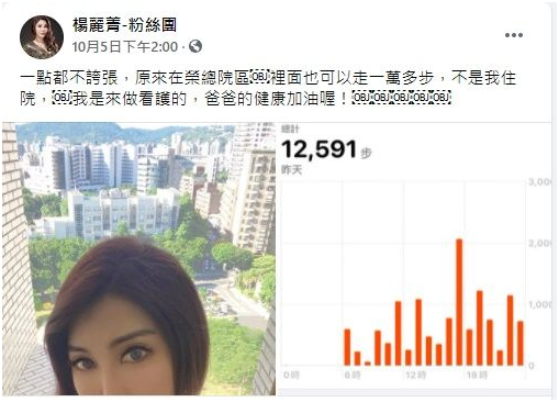 杨丽菁近日透露爸爸生病住院。图自台湾“ETtoday新闻云”