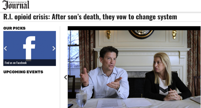（图为2016年时一家美国媒体对于戈德诺夫妇致力于改变美国阿片类药物滥用问题的报道） 