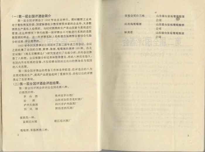 图：第一届全国评酒会资料，资料来源：泸州老窖