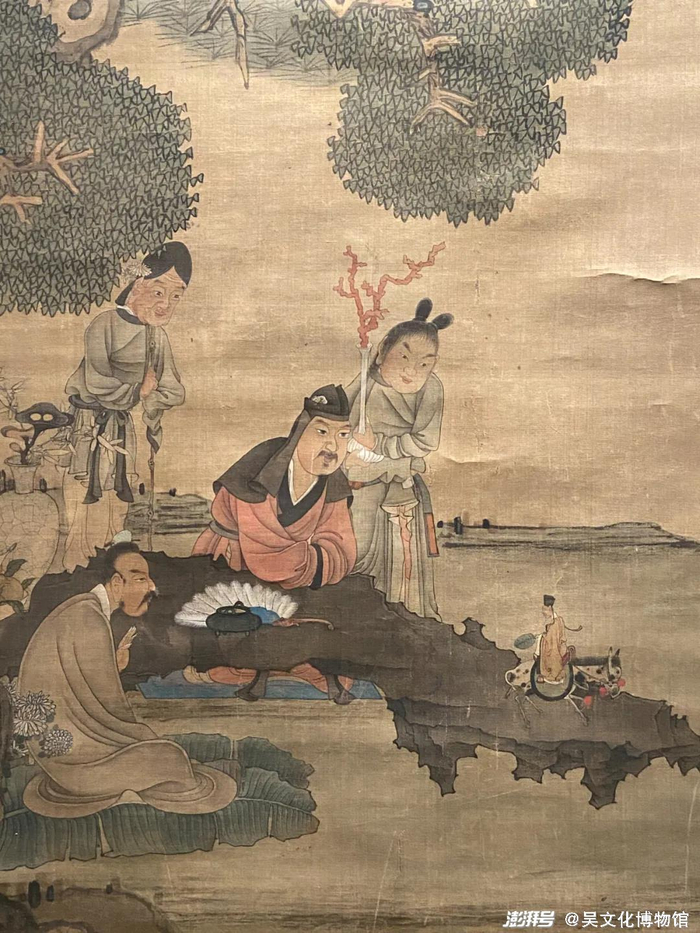 （明）陈洪绶《松荫论道》（局部）清华大学艺术博物馆藏