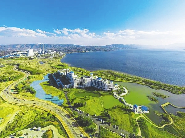 昆明阳宗海区域俯瞰&nbsp;视觉中国图