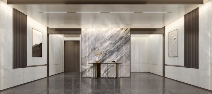 （效果图，最终呈现效果以实际交付为准） 以及楼栋入户大堂、电梯：