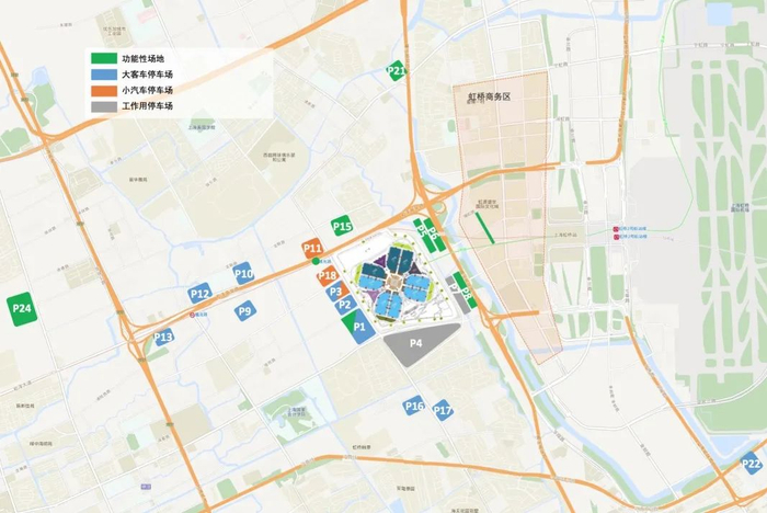 第四届进博会外围临时停车场布局