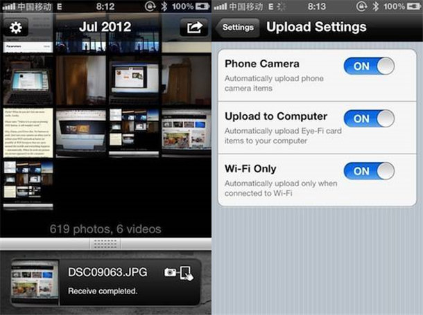 ▲ 早年 Eye-Fi 卡的 app 界面