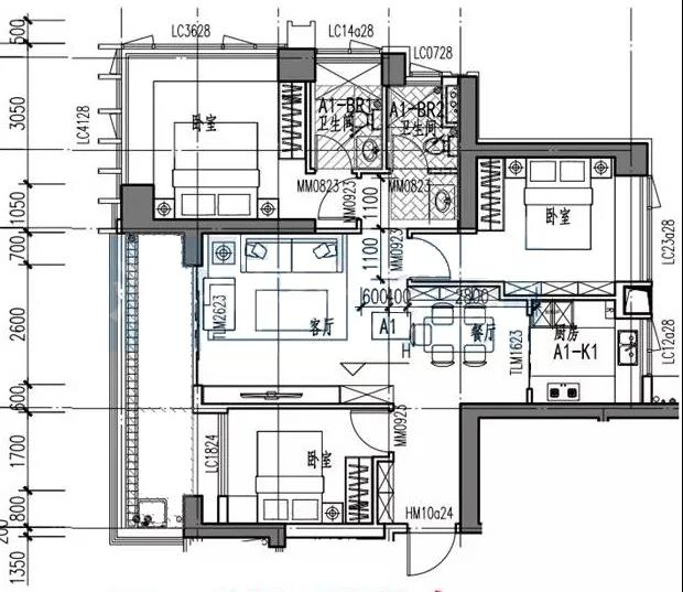 122平方米户型 图片来源：网络，下同