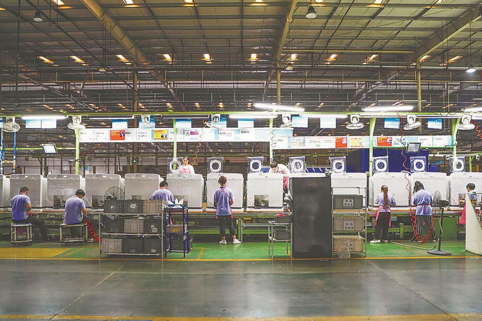 合肥美的洗衣机有限公司的数字车间。（资料图片） 记者 李博 摄