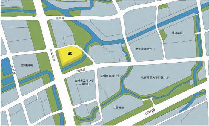 三墩地块区位示意图