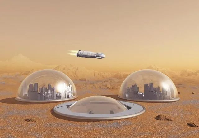 人类建造的火星基地想象图 