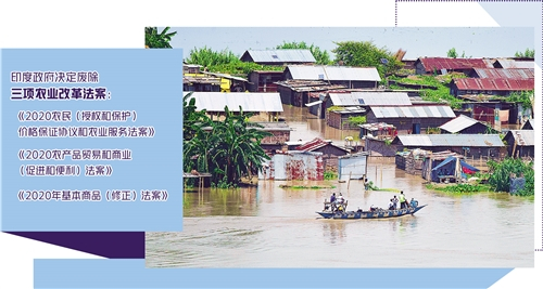 　印度阿萨姆邦的一个村庄遭遇洪水。（2021年8月28日摄）（新华社发）