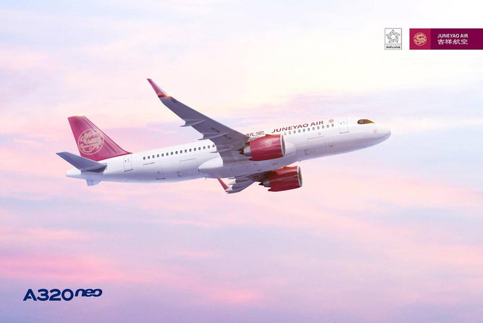图为吉祥航空先进空客A320neo系列飞机