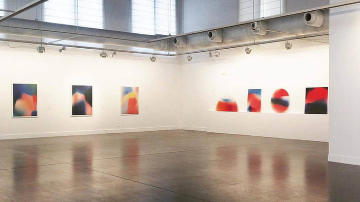 ▲ 视觉艺术家和设计师&nbsp;Ana Montiel 的个人画展，作品正是 iPhone X 动态壁纸的灵感来源。