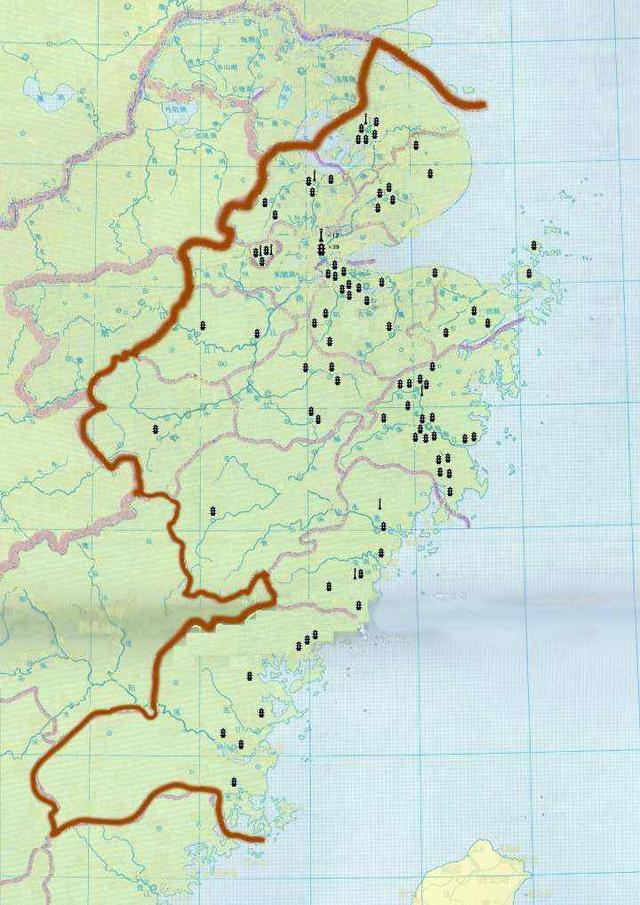 吴越塔幢总分布图 （魏祝挺制图）