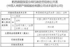 国寿财险贞丰县支公司违法被罚 编制虚假报表及资料等