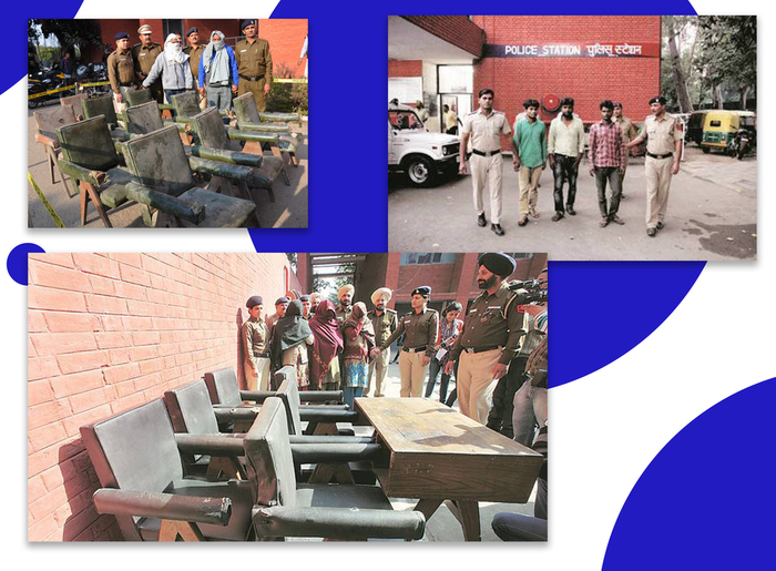 跟网上随便一搜，就是一大批昌迪加尔椅子被盗窃的新闻