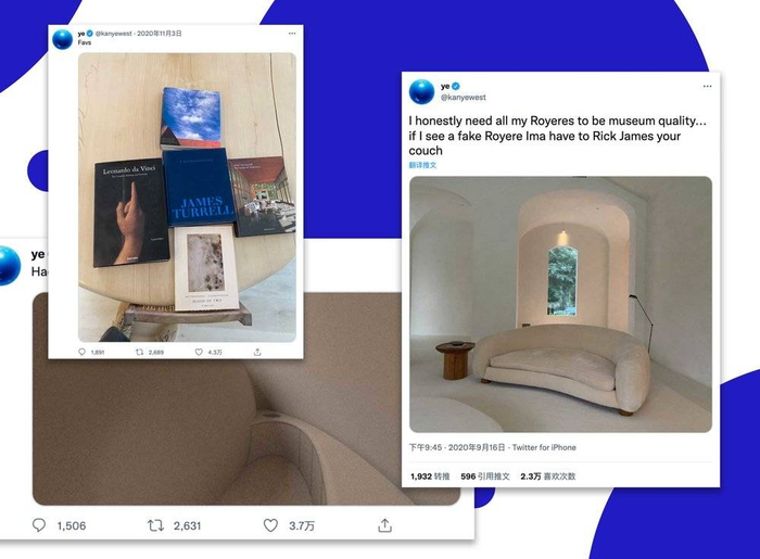 右侧沙发：Jean Royère，Ours Polaire