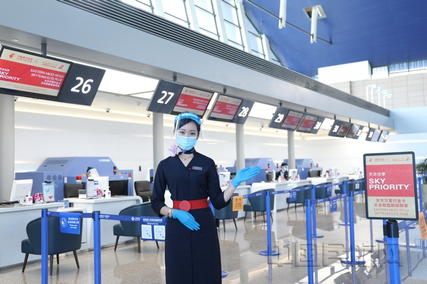 位于浦东T1航站楼M岛的东航高端值机区（东航供图）