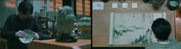 《古董局中局》中雷佳音和李现饰演的角色进行鉴宝比赛。