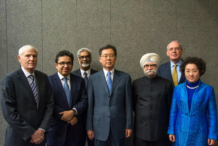 WTO上诉机构七名大法官合影。受访者供图