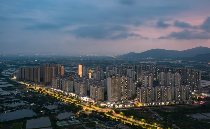 （入夜时分 中山·敏捷锦绣国际花城实景图）