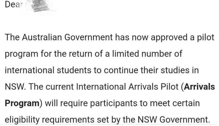  ▲学校询问Kathy返澳意向的邮件截图