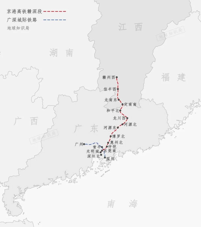例如从南昌西站或者信丰西站，可直达广州东站或深圳站