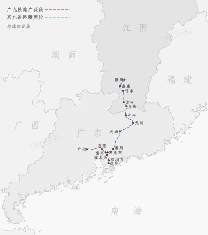 京九铁路并非新修线路进入香港境内，实际上为利用广九铁路进入红磡站（九龙）