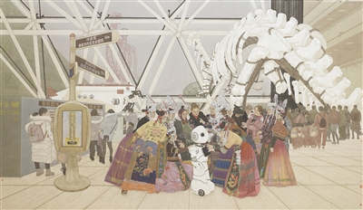 文化科技的共享时代（中国画）桑建国 张学枚 路美玲 黄晓雨 刘玉梅