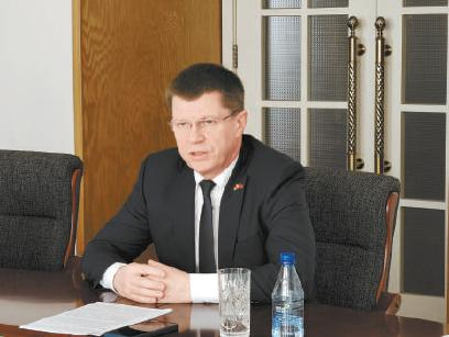 白俄罗斯驻华大使尤里·先科。本报记者 白波摄