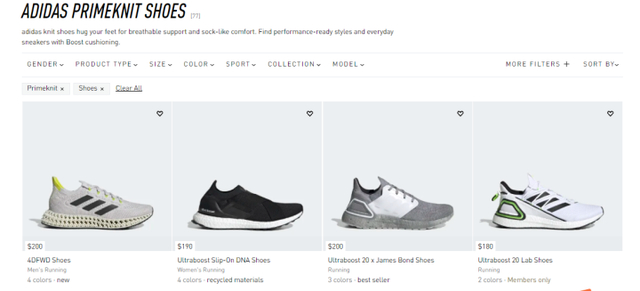 图片来源：阿迪达斯官网截图