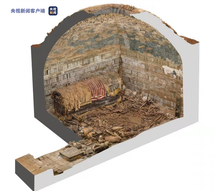 △慕容智墓甬道及墓室三维影像图 &nbsp;