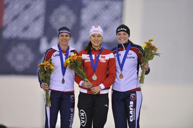 运动员时期，张虹不断取得突破。受访者供图