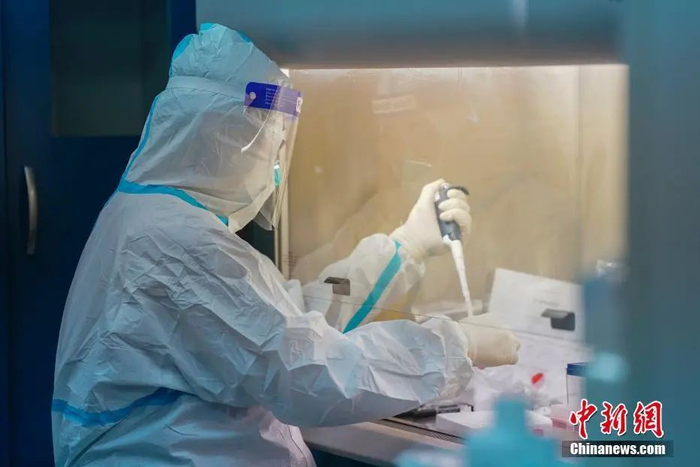 资料图：1月15日，在黑龙江省疾控中心核酸检测实验室内，工作人员正在对新一批病例样本进行检测。中新社记者 吕品 摄