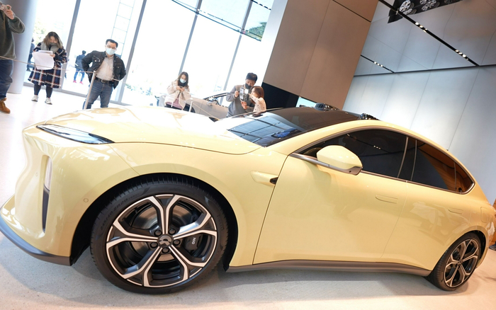 蔚来正式发布的蔚来ET5  新京报贝壳财经记者 吉喆 摄