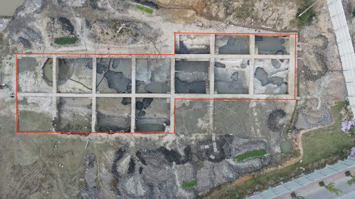 吕岙遗址Ⅱ期发掘区航拍照