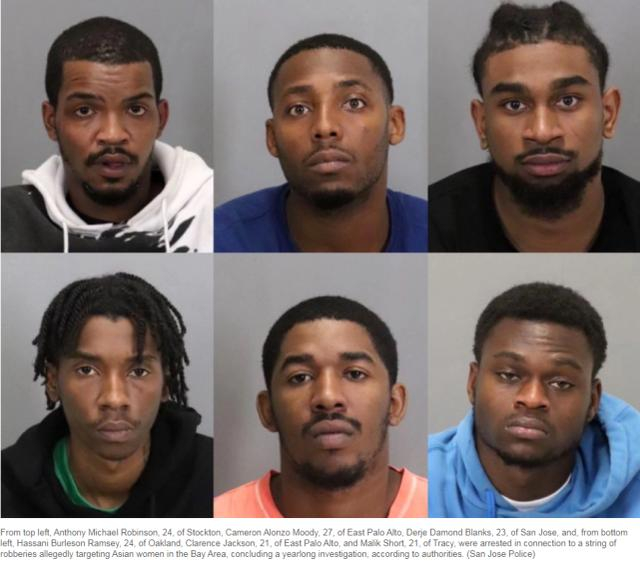 实施抢劫的6名男子 图源：美媒