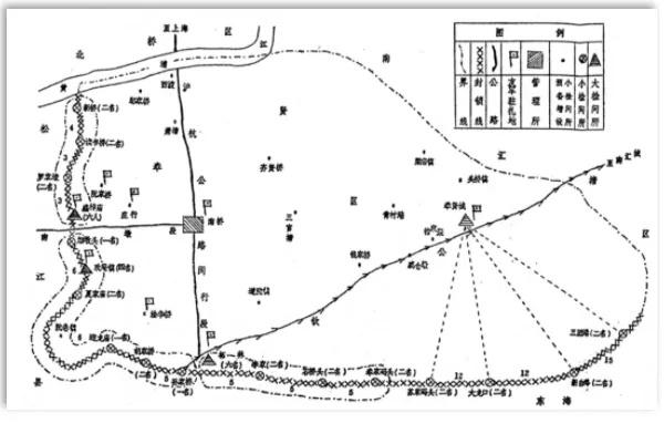 △伪奉贤区大小检问所位置略图