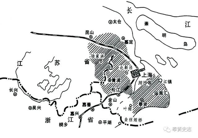 △淞沪支队抗日根据地范围图