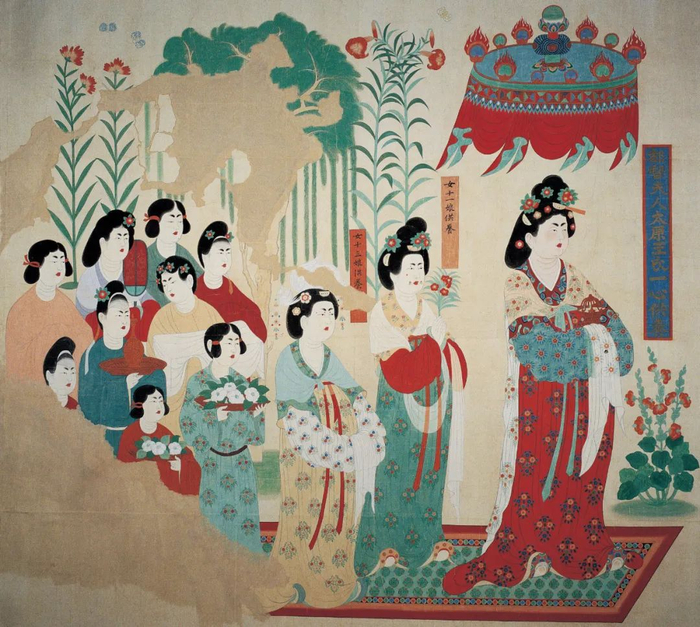 掛け軸中国『敦煌莫高窟唐代飛天』張琳作