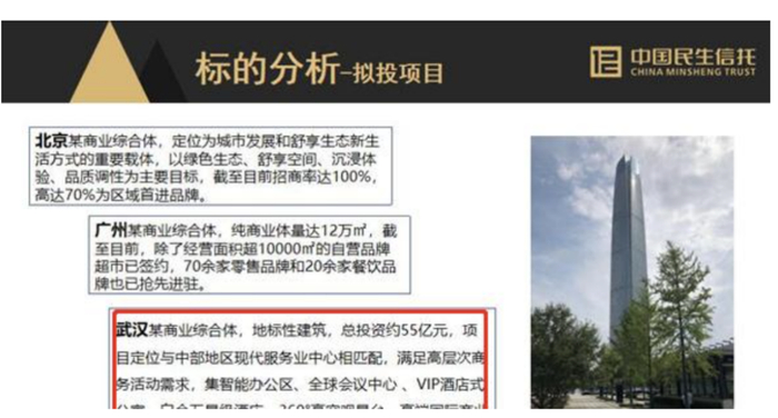 （图片来源于网络：至信828号推介材料中关于武汉项目的描述和配图）