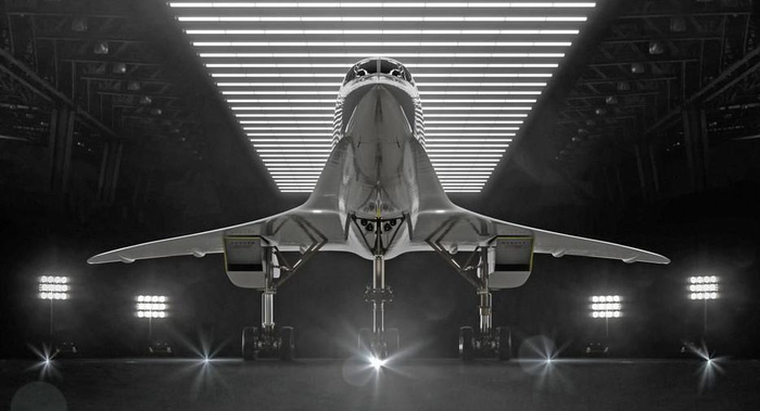 △为有效解决“音爆”问题的困扰，XB-1采用了细长机身设计（图片来自Boom Supersonic官网）