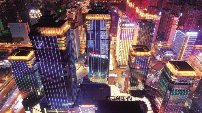 位于海湖新区的万达、唐道综合体。（黎晓刚 摄）