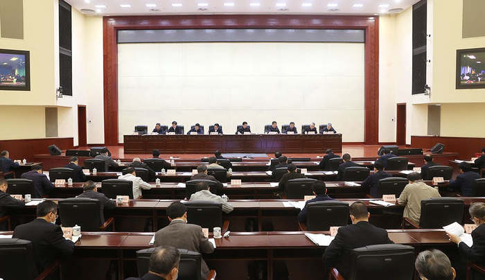 电视电话会议主会场。梁凯昌/摄