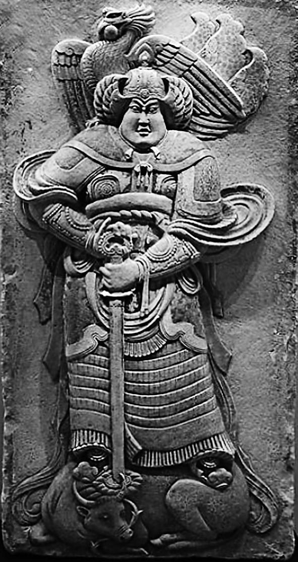  ▲ 晚唐王处直墓出土凤冠驭牛武士像