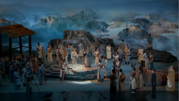 图为剧中大禹治水的场景（视频截图）