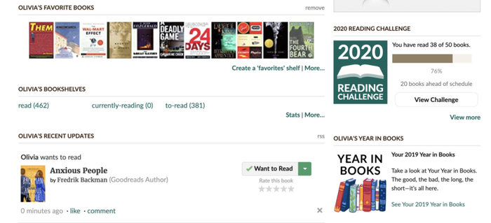与 Spotify 著名的“Wrapped（总结）”功能一样，Goodreads 也会发起年度阅读挑战，同时也会创建“年度阅读”报告，鼓励用户更频繁地阅读 | 图片来源：Goodreads