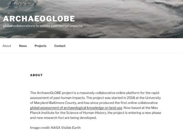 图2. ArchaeoGLOBE项目主页 | 图片来源：archaeoglobe.com
