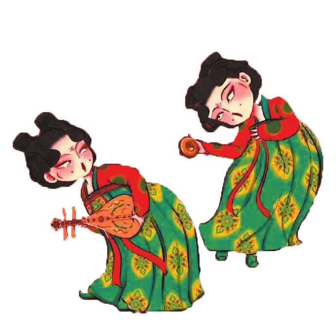 河南博物院官方微博“唐宫夜宴手绘大赛”互动话题，邀请插画师、设计师还有广大网友就唐宫夜宴、唐朝少女进行创作。图为网友创作的部分作品。（来源：河南博物院微信公众号）