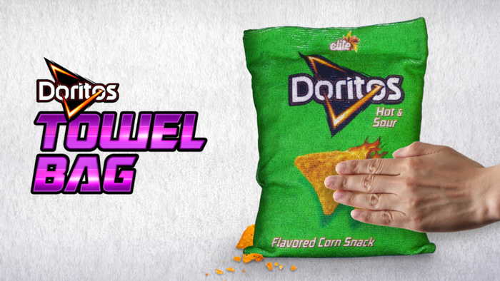 多力多滋的毛巾款外包装，图片来源：The Drum