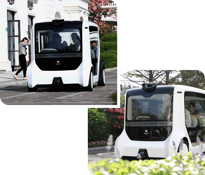 图：哈奇智能推出的无人驾驶通勤车（来源：实地集团官网）